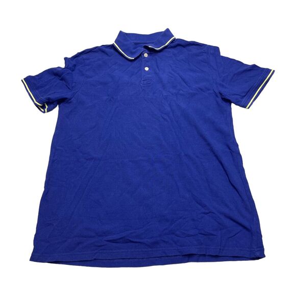 St. John's Bay Legacy Polo Shirt Medium Blue 100% Cotton Short Sleeve Classic - Picture 1 of 7